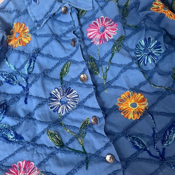 Tantrums Light Blue Beaded Embroidered Jacket - Picture 4 of 5